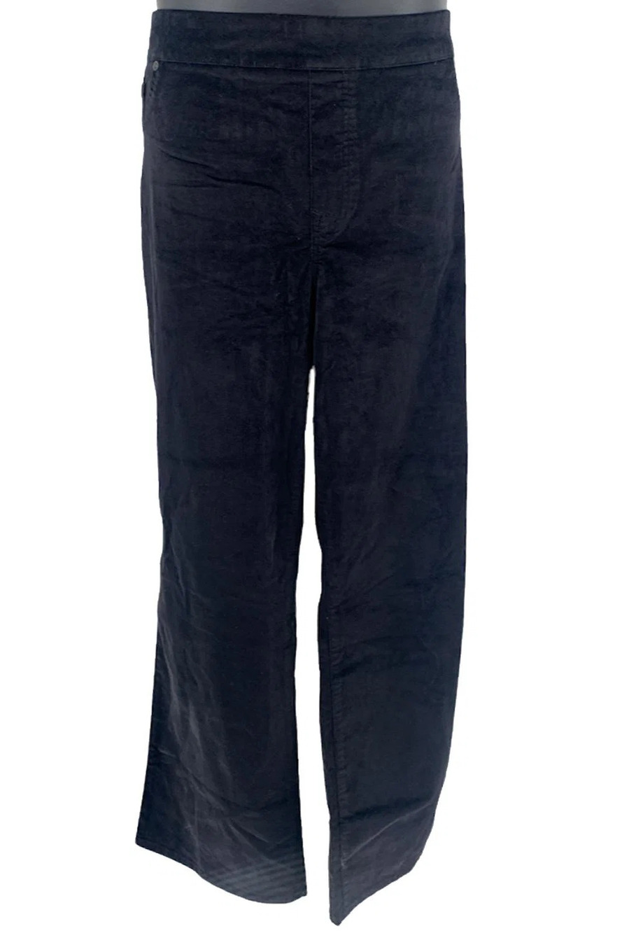 DG2 by Diane Gilman Stretch Velvet Pull-On Boot-Cut Jean Black - Regular